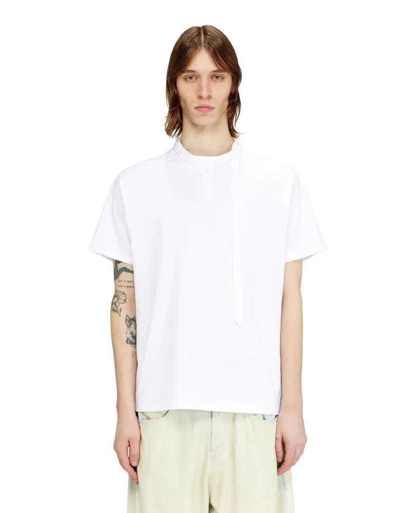 Diesel T-Shirt mit Biker-Halsriemen - T-Shirts - Herren - Weiss Weiss