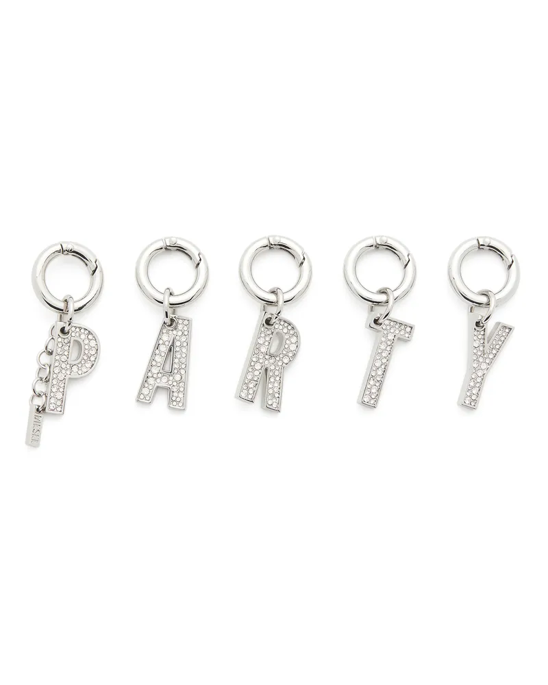 Diesel Metall-Party-Charms mit Strasssteinen - Charms und Schlüsselanhänger - Damen - Silber Silber