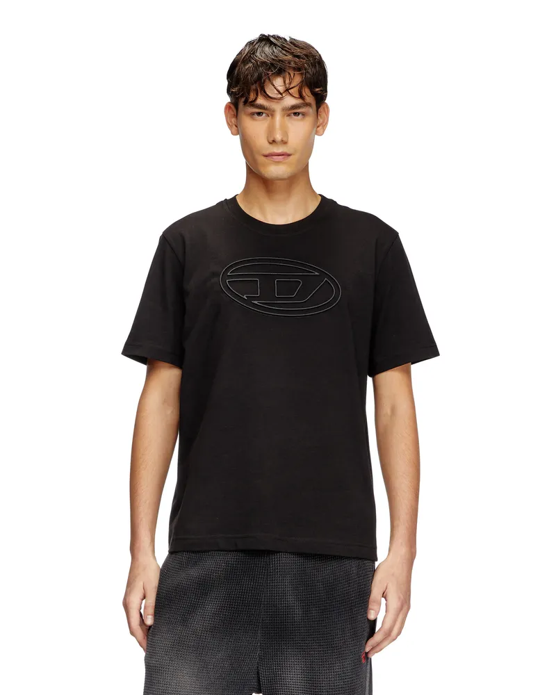 Diesel T-Shirt mit Oval D-Prägung - T-Shirts - Herren - Schwarz Schwarz
