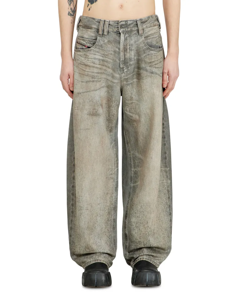 Diesel Relaxed Jeans Regular Waist 1997 D-Enim-M,, Knopfverschluss Grau