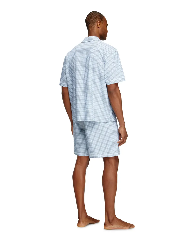 Diesel Kurze Pyjamas aus Karo-Baumwolle - Pyjamas - Herren - Blau Blau