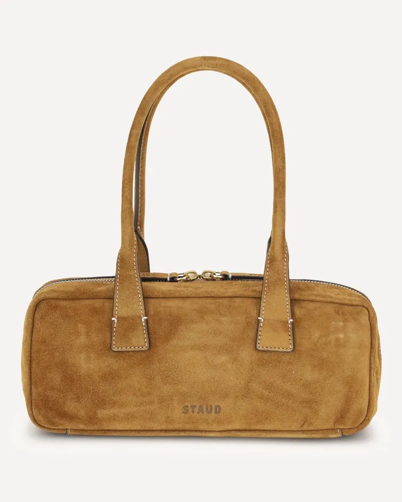STAUD Dude suede Shoulder Bag Female Beige