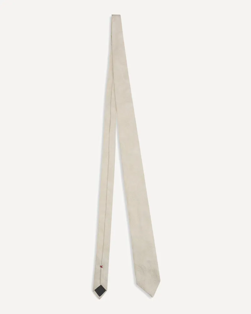 Brunello Cucinelli Paisley Tie Male White