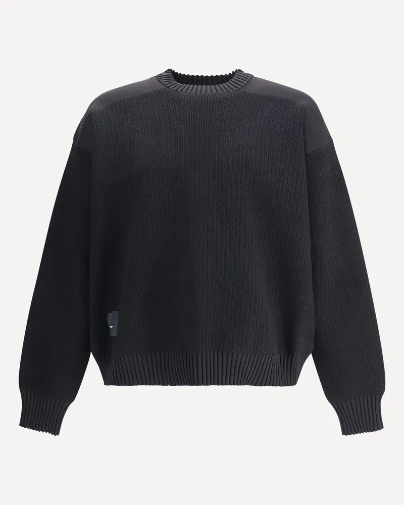 Y-3 Wool padded crew Sweater Male Black