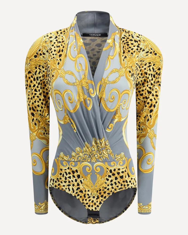 Versace Leopard draped Bodysuit Female Multicolour