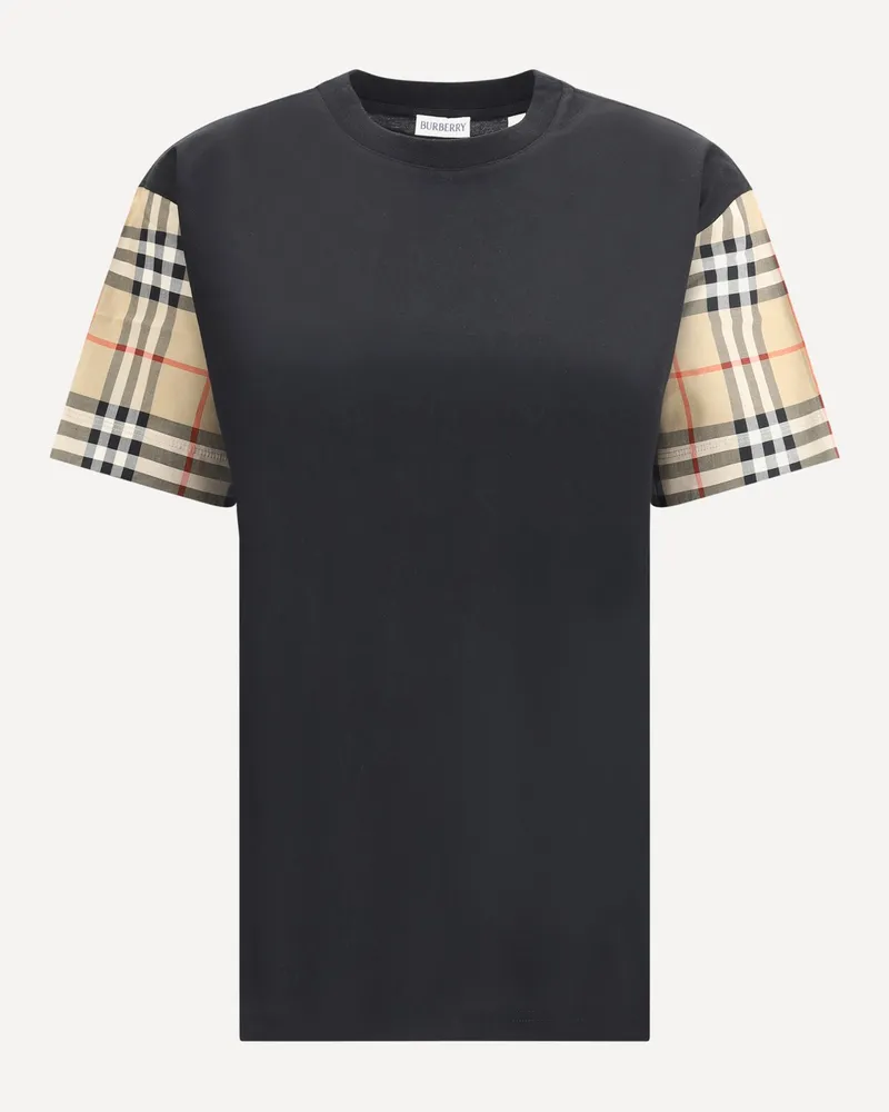 Burberry Check Archive Sleeve T-shirt Female Black