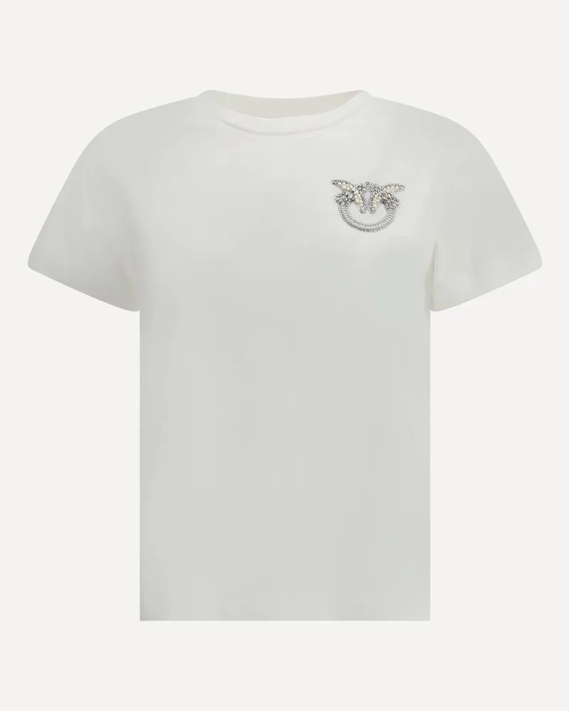 Pinko Eembroidered logo T-Shirt Female White