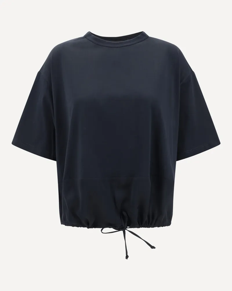 Fabiana Filippi Silk detail T-shirt Female Blue