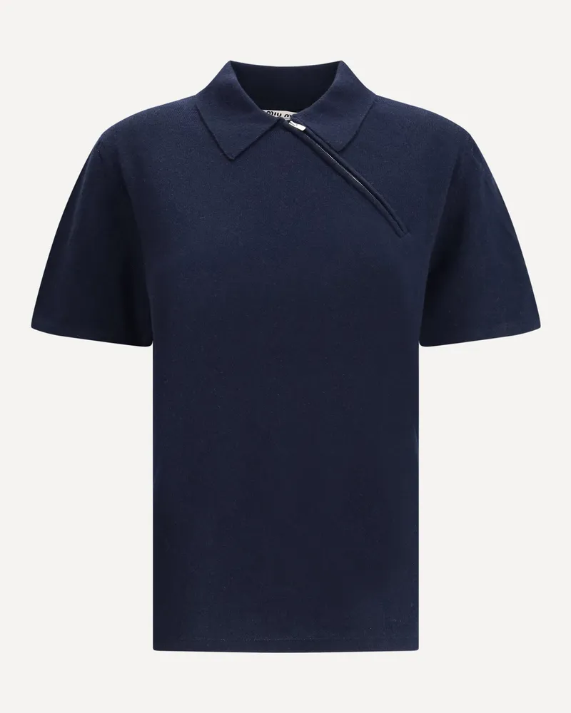 Miu Miu Blue short-sleeve Sweater Female Blue