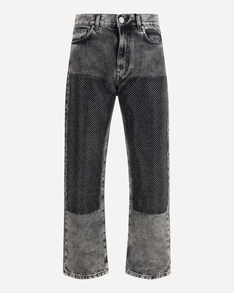 Pinko Five-pocket Jeans with mini studs Female Grey