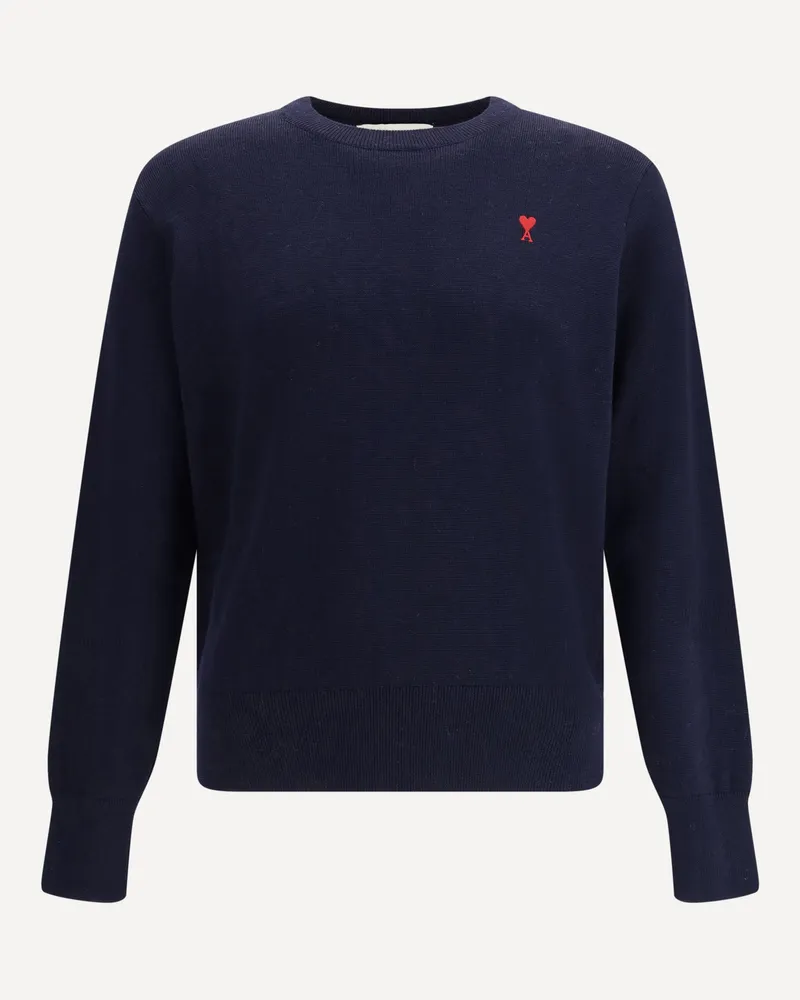 AMI Paris Pull Col Rond Ami De Coeur Male Blue