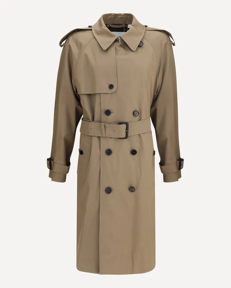 Burberry Long cotton gabardine Trench Coat Male Beige