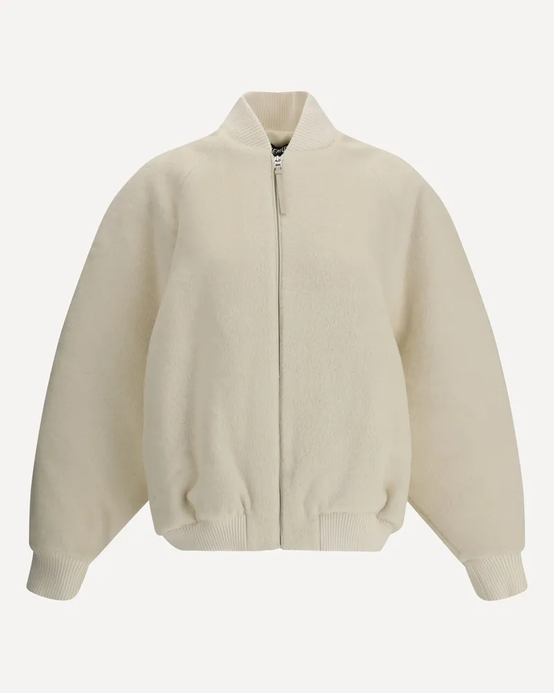 Jacquemus The Le Blouson Pilu Jacket in white alpaca Wool Female White