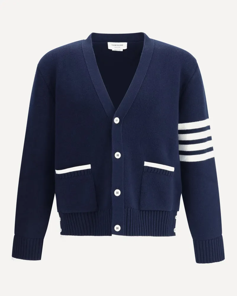 Thom Browne Merino wool Cardigan Male Blue