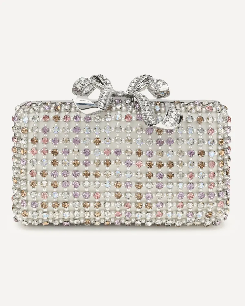Self-Portrait Multicrystal Clutch Bag Female Silver