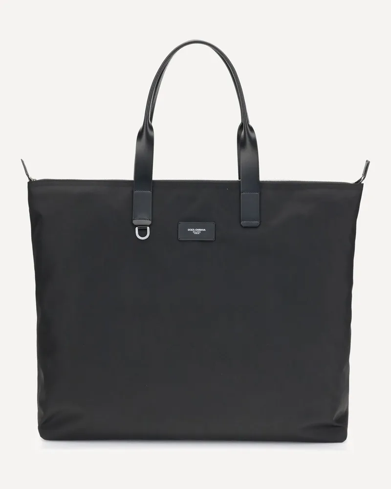 Dolce & Gabbana Tote Bag crocodile print Male Black