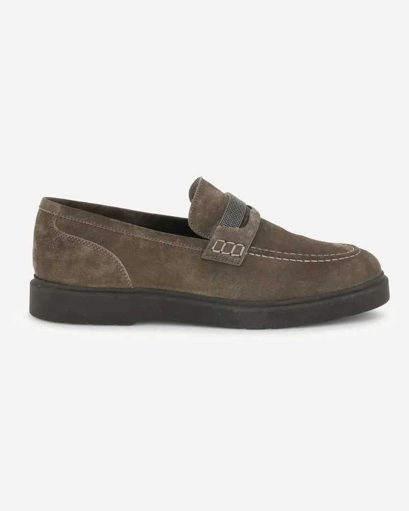 Brunello Cucinelli Leather Loafers Female Brown