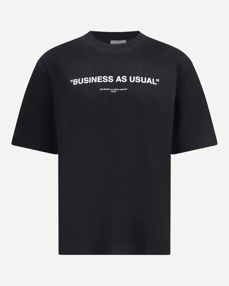 OFF-WHITE Business Quote' T-shirt Male Black