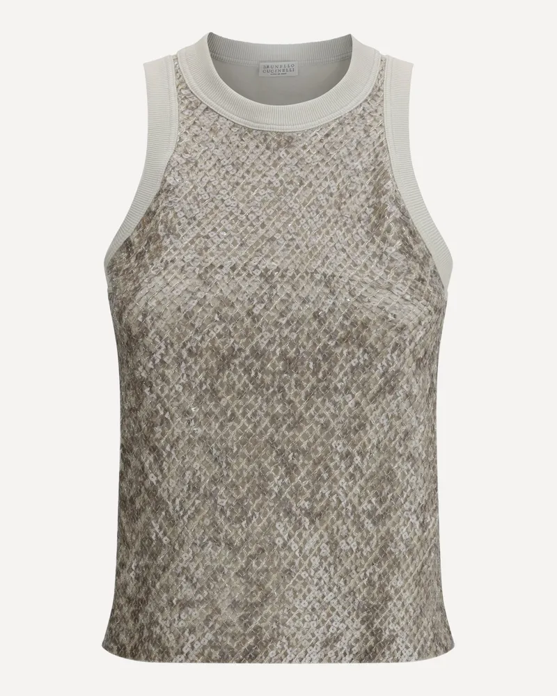 Brunello Cucinelli Sequins Top Female Cream