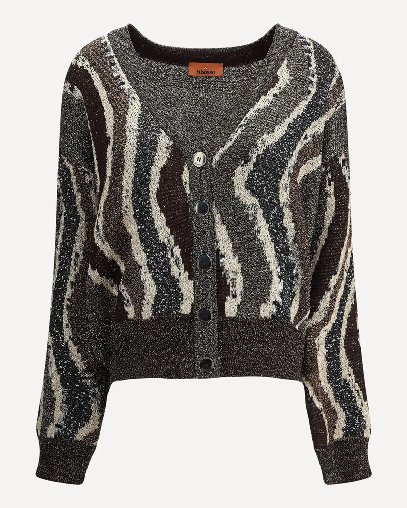 Missoni Wave pattern boxy Cardigan Female Brown
