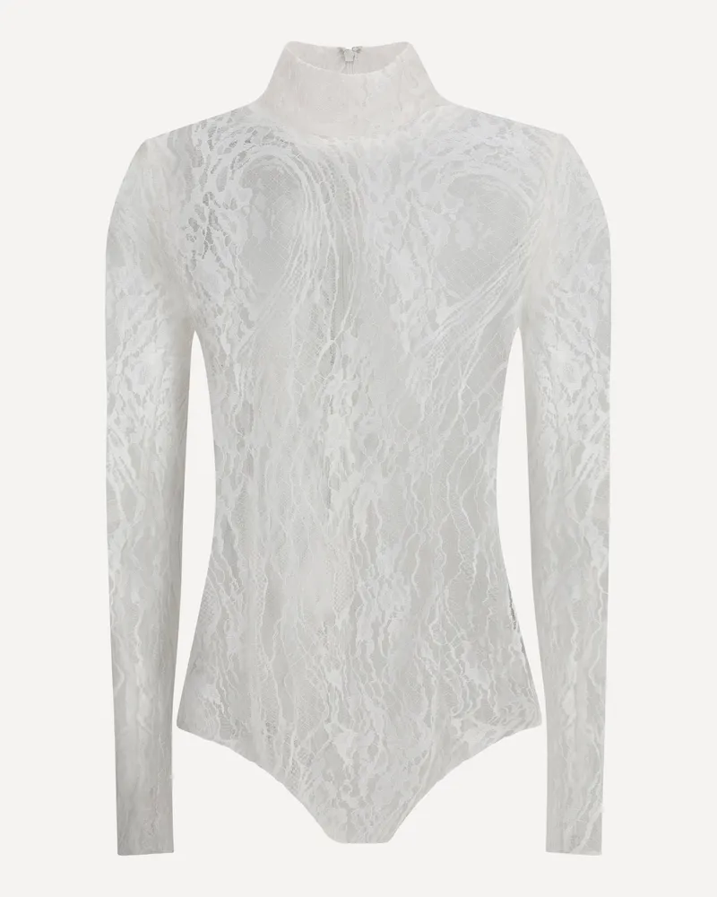 Balmain Lace Bodysuit Female White