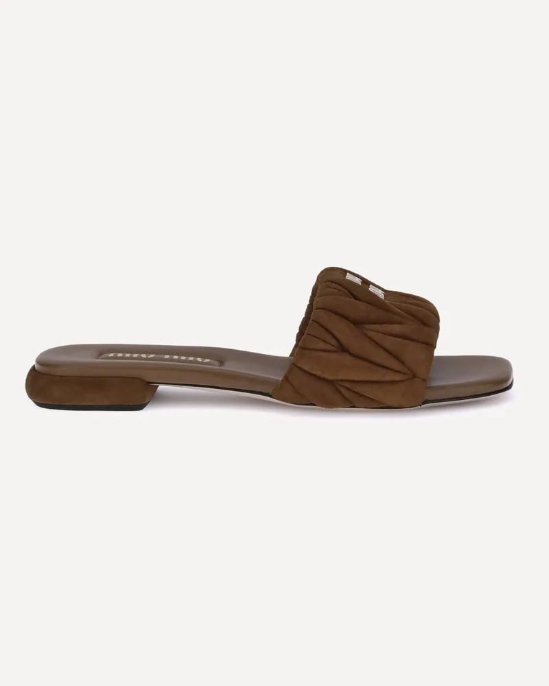 Miu Miu Matelassé nappa leather Sandals Female Black