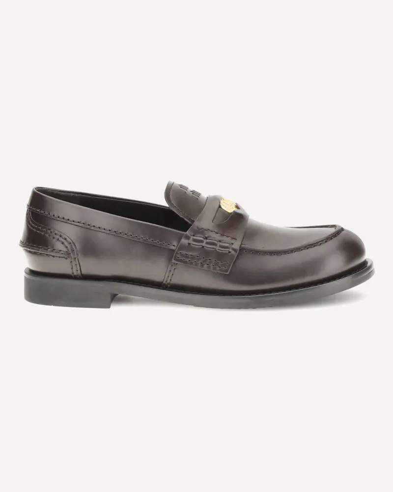 Miu Miu Penny Loafers Female Brown