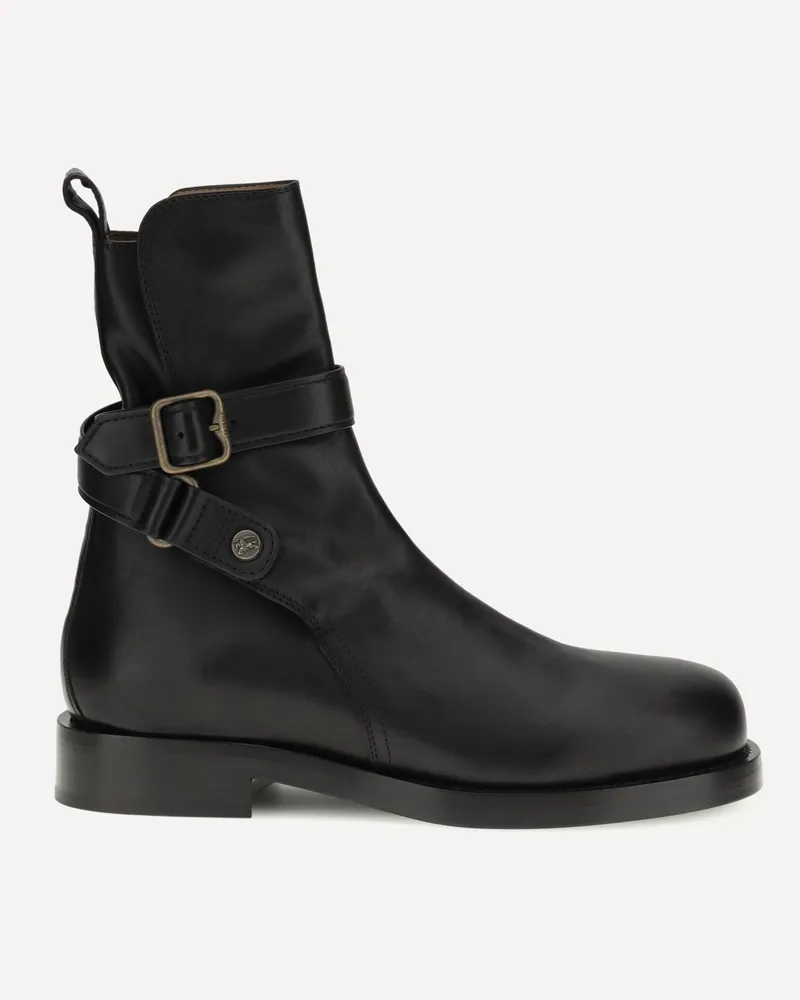 Burberry Buckle Ankle Boots Male Black