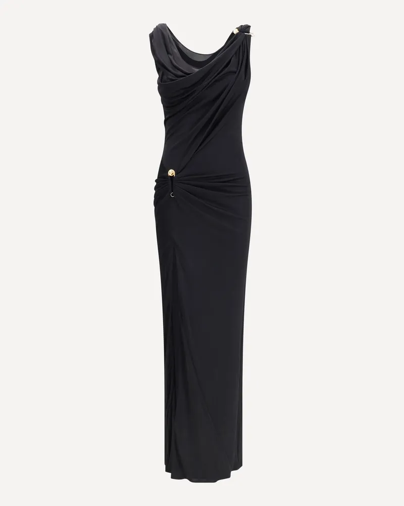 Versace Draped jersey long Dress Female Black