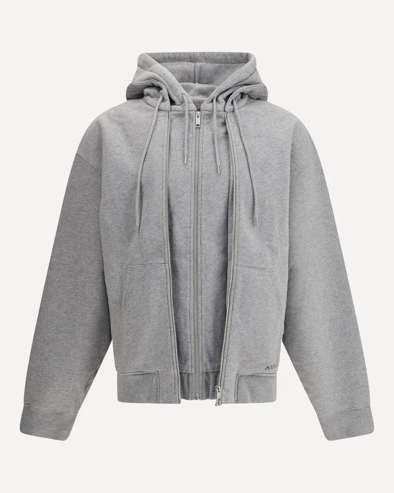 Axel Arigato Zip Hoodie Male Grey