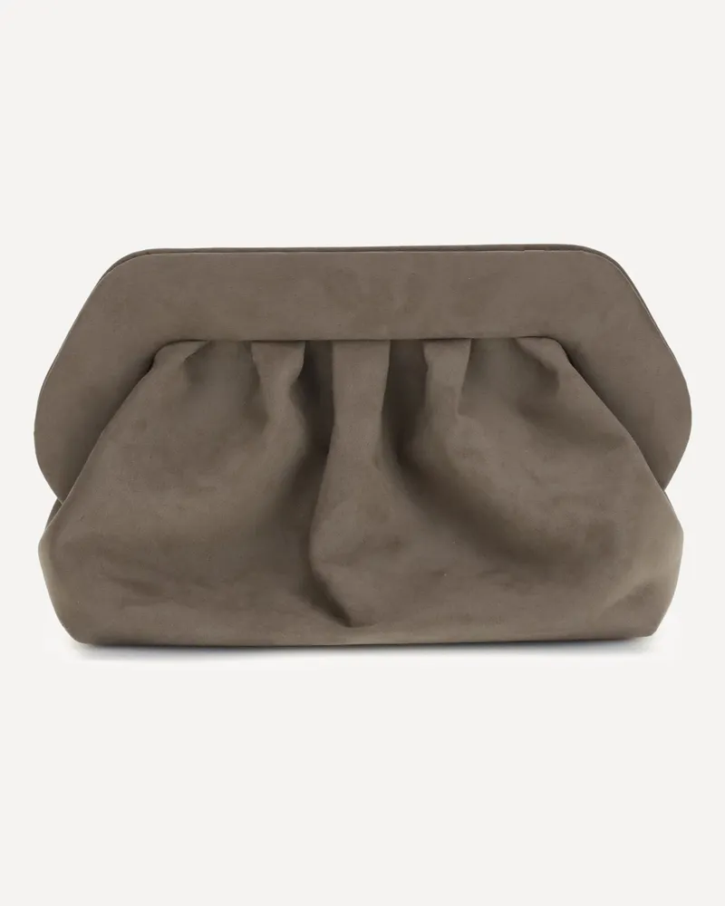 THEMOIRÈ Bios suede Clutch Bag Female Brown