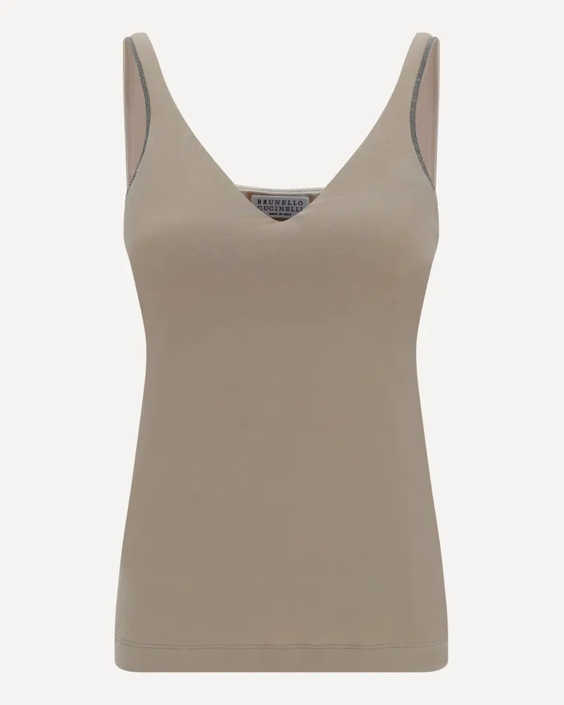 Brunello Cucinelli Top with embellishments Female Beige