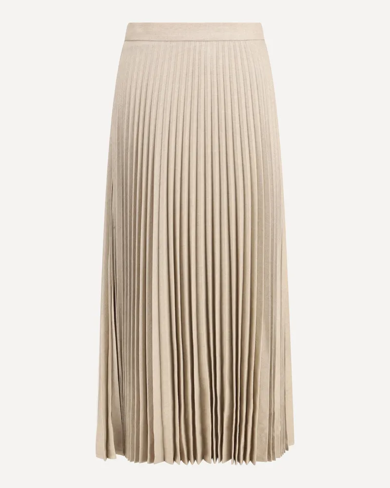 True Royal Pleated Wool Skirt Female Beige