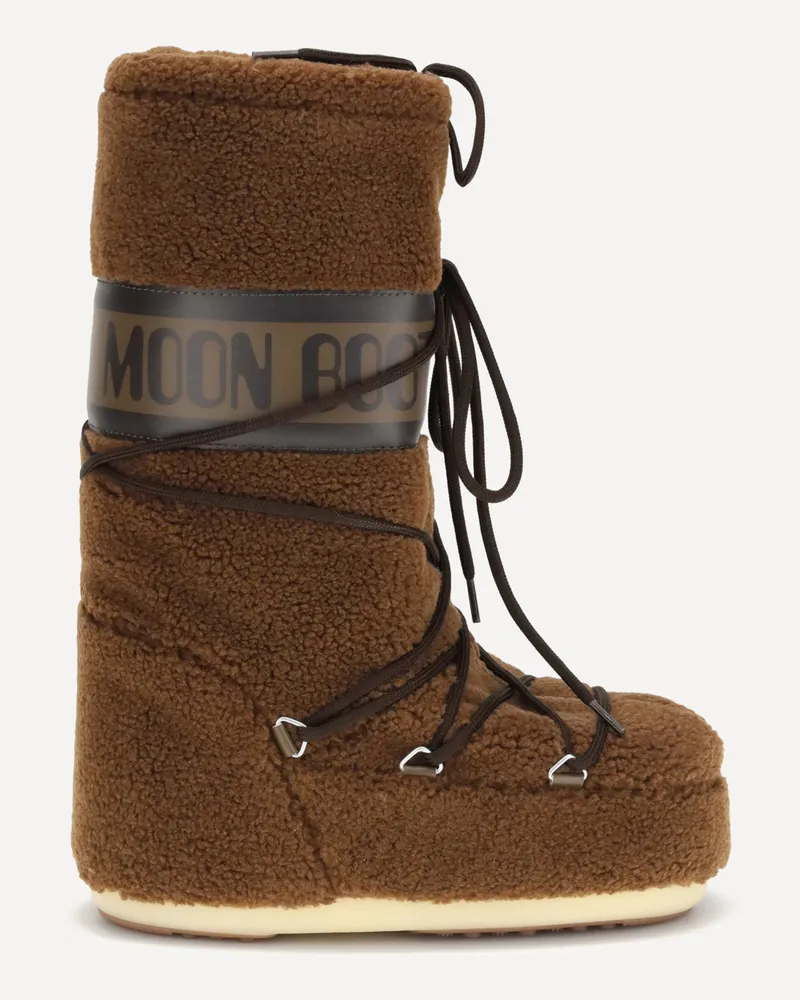 Moon Boot Icon Teddy Boots Female Brown
