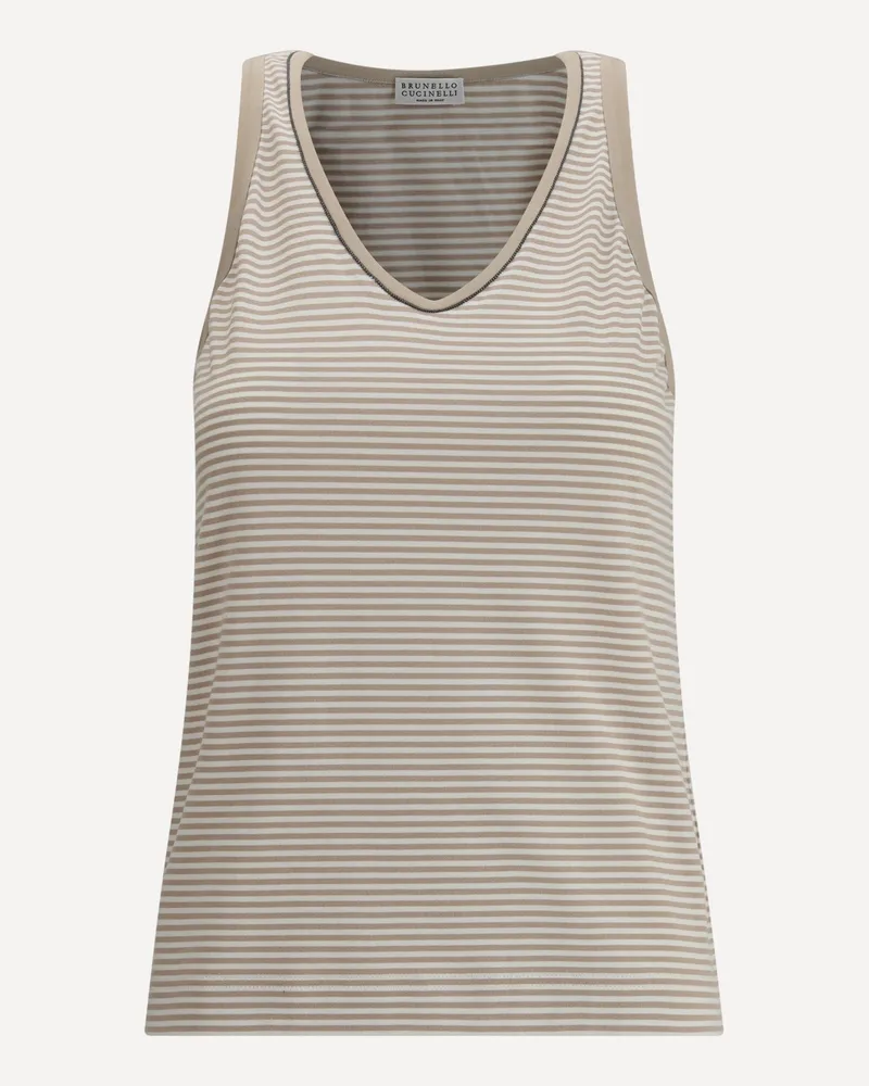 Brunello Cucinelli Striped Tank Top Female Beige