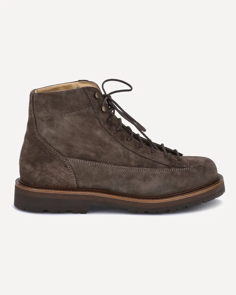 Brunello Cucinelli Suede Ankle Boots Male Beige
