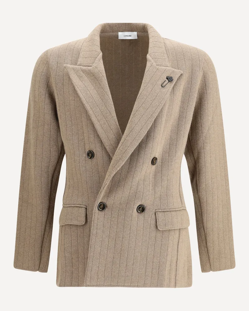 LARDINI Double-breasted Knit Jacket Male Brown