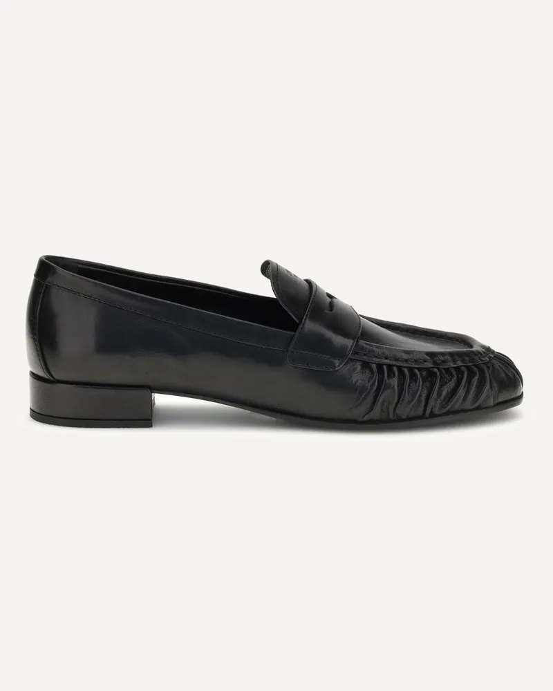 Prada Leather Loafers Female Black