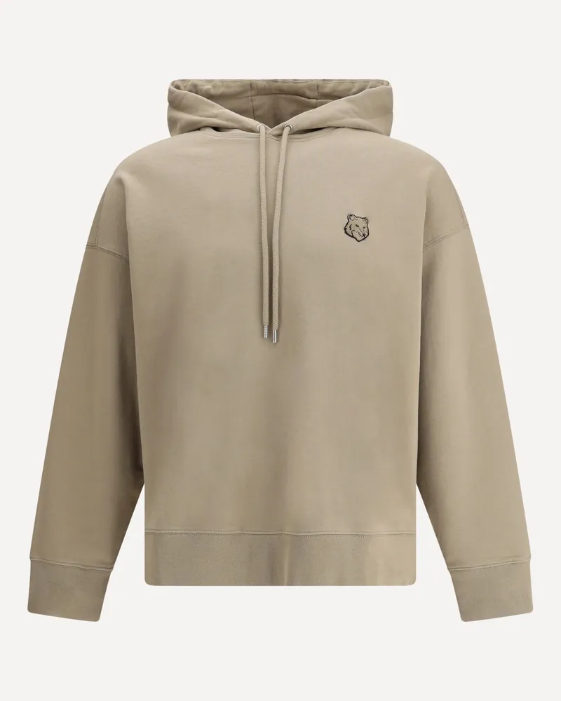 Kitsuné Fox Head Oversize Hoodie Male Beige