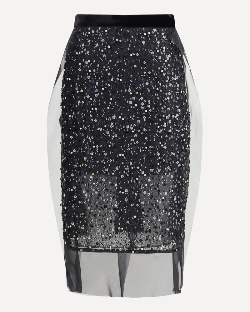 Sacai Sequin Embroidery Skirt Female Black