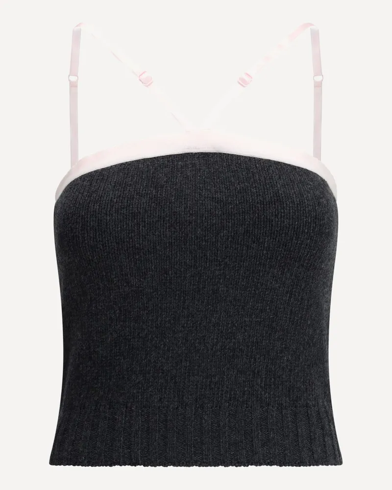 Prada Virgin wool crop Top Female Grey