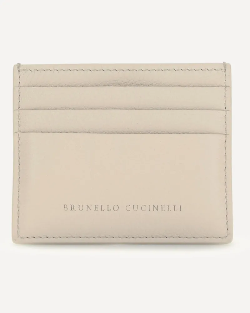 Brunello Cucinelli Leather Card Holder Female Beige