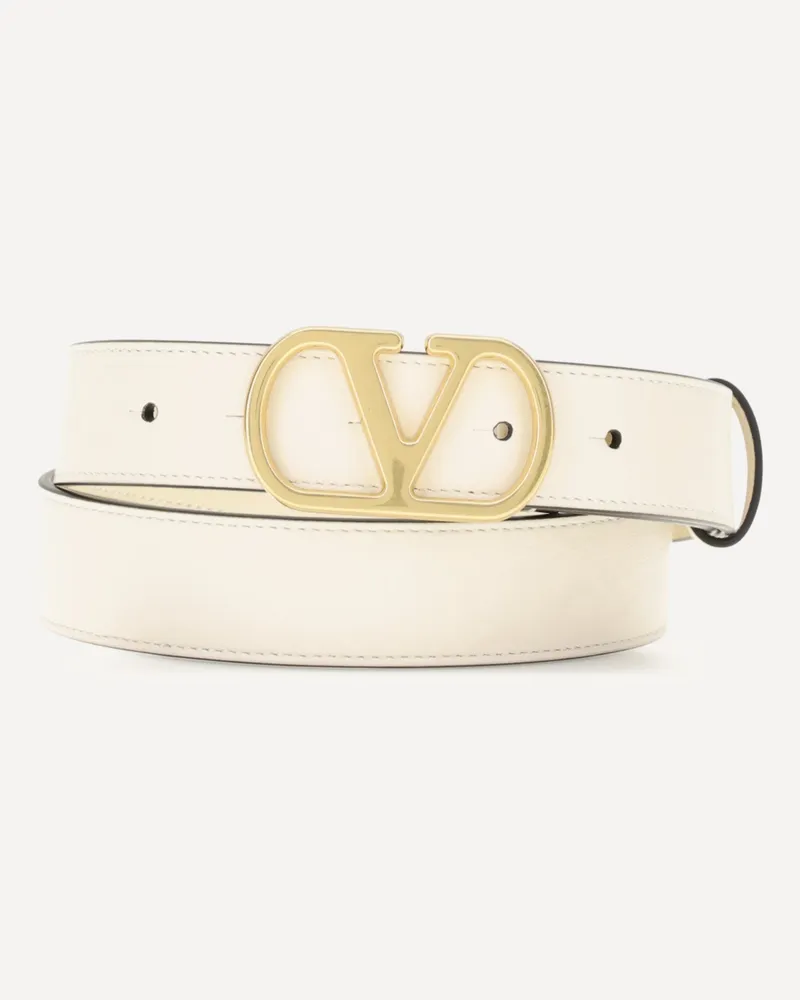 Valentino Garavani Signature VLogo Belt Female White