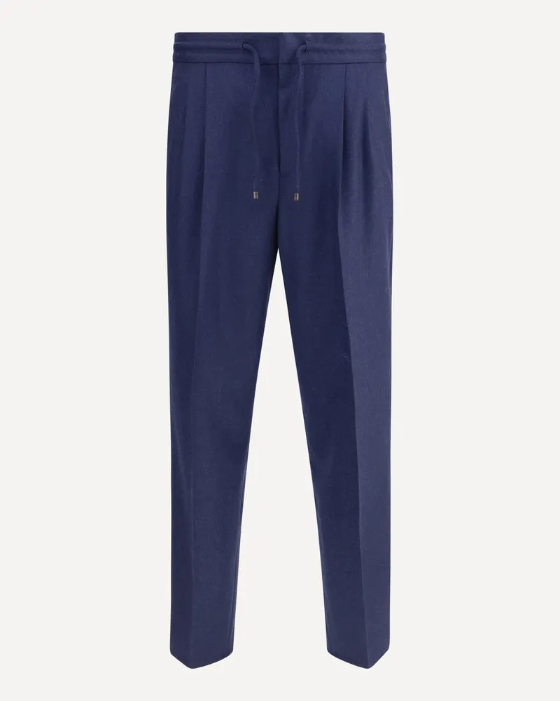 Brunello Cucinelli Virgin wool Pants Male Blue