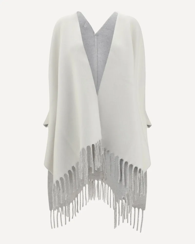 Brunello Cucinelli Cashmere and wool Poncho Female Grey