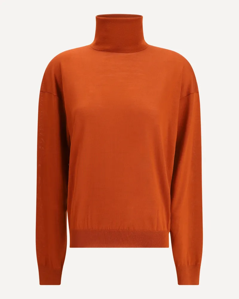 Saint Laurent Wool turtleneck Sweater Female Bordeaux