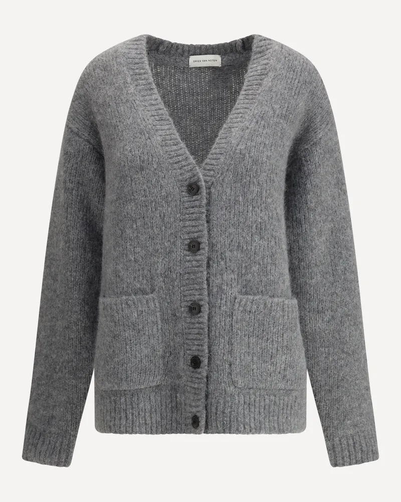 Dries van Noten V-neck Alpaca and Wool-blend Cardigan Female Grey
