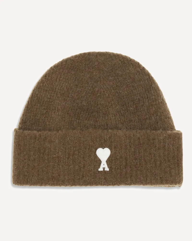 AMI Paris Ami De Coeur beanie Hat Male Brown