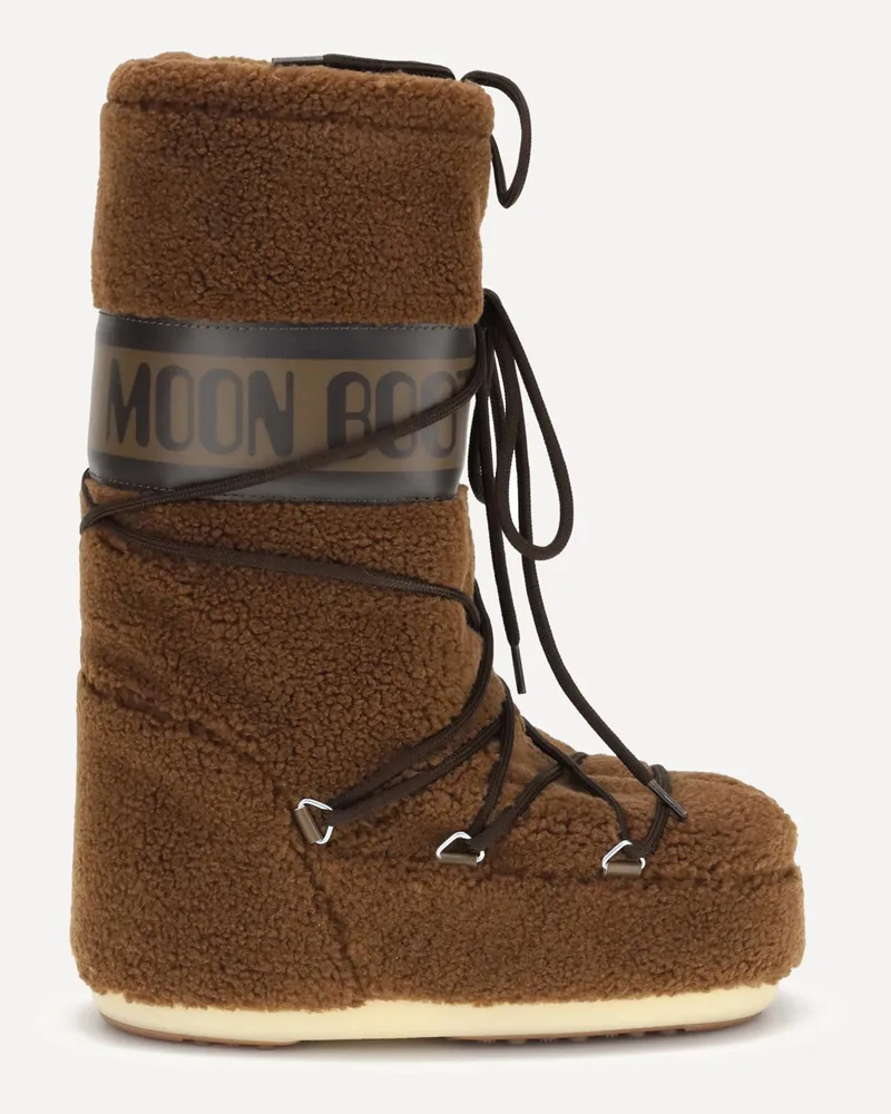 Moon Boot Icon Teddy Boots Female Brown