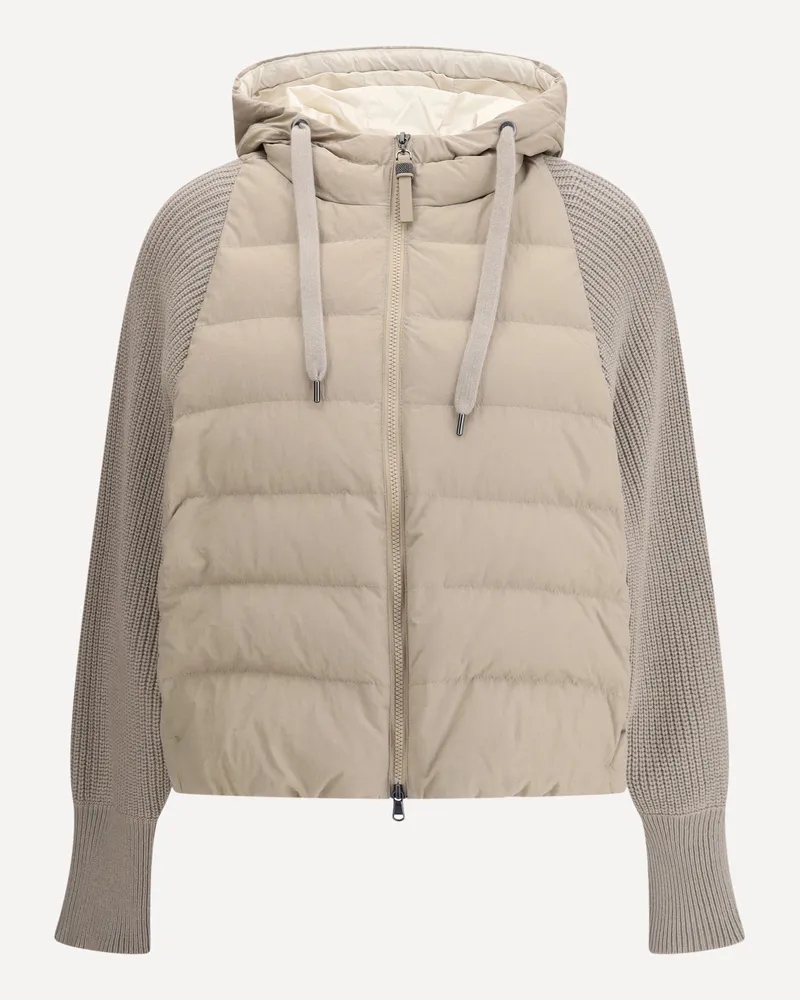 Brunello Cucinelli Wool sleeved Down Jacket Female Beige